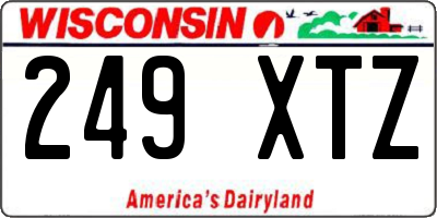 WI license plate 249XTZ