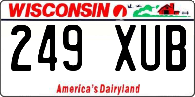 WI license plate 249XUB
