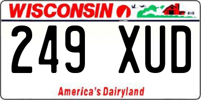 WI license plate 249XUD