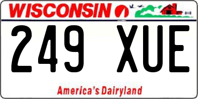 WI license plate 249XUE