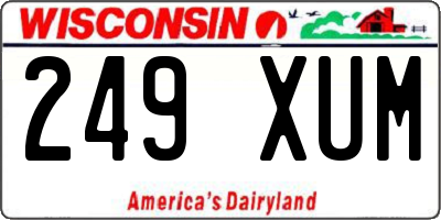 WI license plate 249XUM