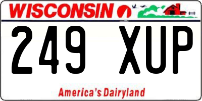 WI license plate 249XUP