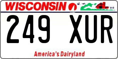 WI license plate 249XUR