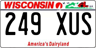 WI license plate 249XUS