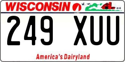 WI license plate 249XUU