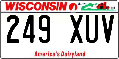 WI license plate 249XUV