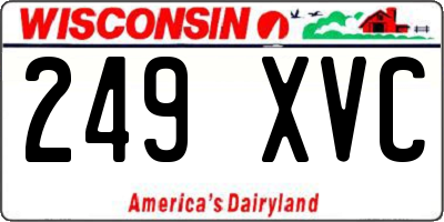 WI license plate 249XVC