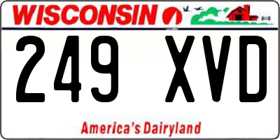 WI license plate 249XVD