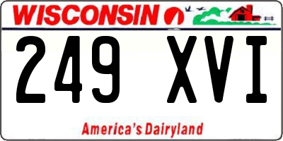 WI license plate 249XVI