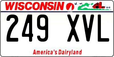 WI license plate 249XVL