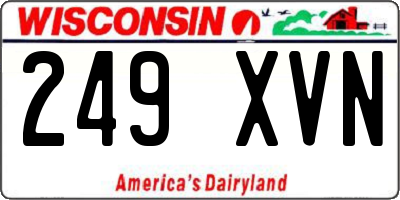 WI license plate 249XVN
