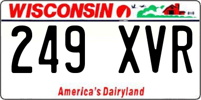 WI license plate 249XVR