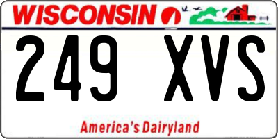 WI license plate 249XVS