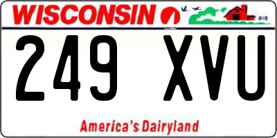 WI license plate 249XVU