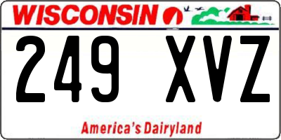 WI license plate 249XVZ