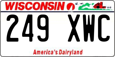 WI license plate 249XWC
