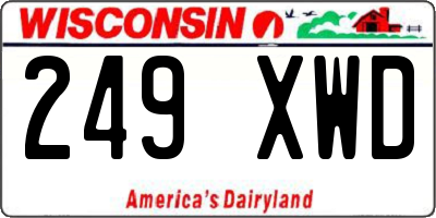 WI license plate 249XWD