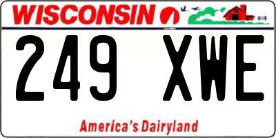 WI license plate 249XWE