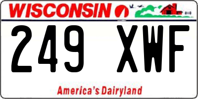 WI license plate 249XWF