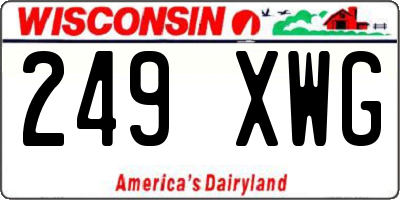 WI license plate 249XWG