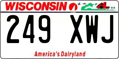 WI license plate 249XWJ