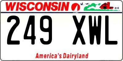 WI license plate 249XWL