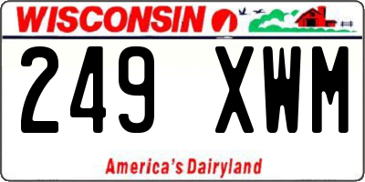 WI license plate 249XWM