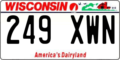 WI license plate 249XWN