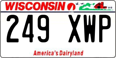 WI license plate 249XWP