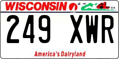 WI license plate 249XWR