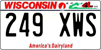 WI license plate 249XWS
