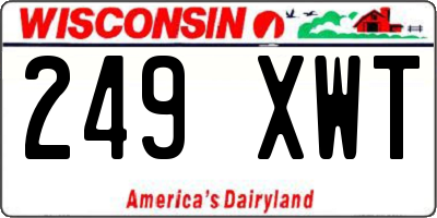 WI license plate 249XWT