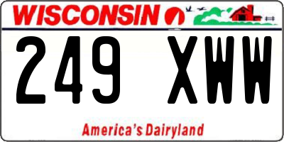 WI license plate 249XWW