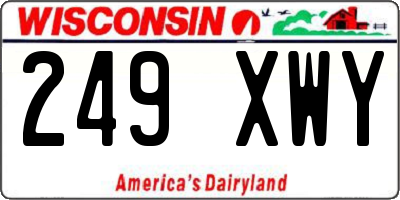 WI license plate 249XWY