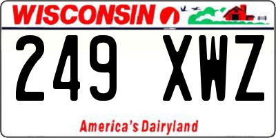 WI license plate 249XWZ