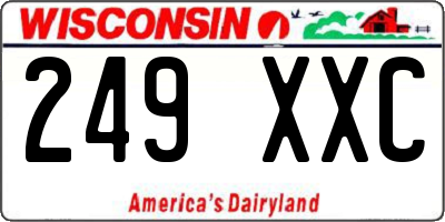 WI license plate 249XXC