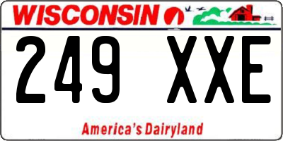 WI license plate 249XXE