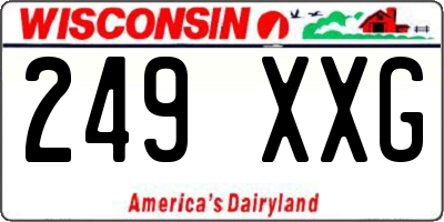 WI license plate 249XXG