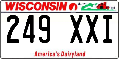 WI license plate 249XXI