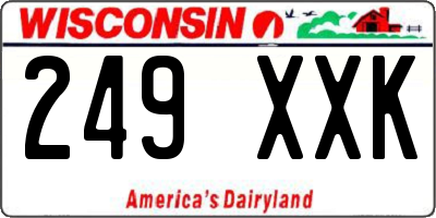 WI license plate 249XXK