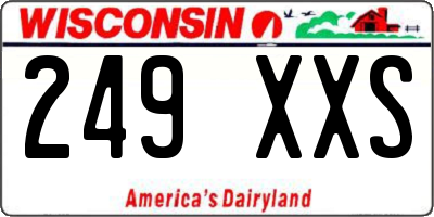WI license plate 249XXS