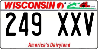 WI license plate 249XXV