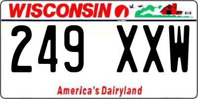 WI license plate 249XXW