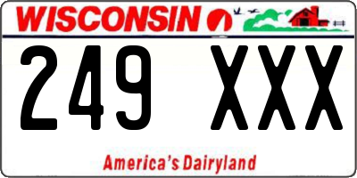 WI license plate 249XXX