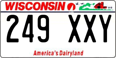 WI license plate 249XXY