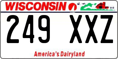 WI license plate 249XXZ