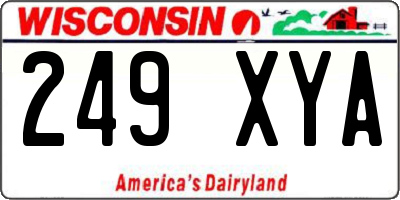 WI license plate 249XYA