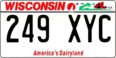WI license plate 249XYC