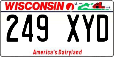 WI license plate 249XYD