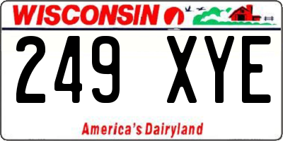 WI license plate 249XYE